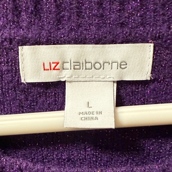 Liz Claiborne Purple Crew Neck Sweater - Picture 2 of 7